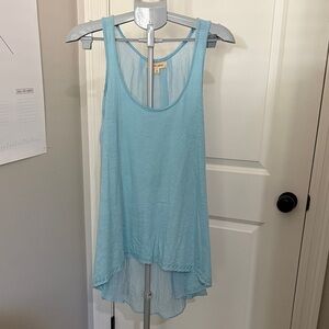 Black Swan Sky Blue Sleeveless high low Top